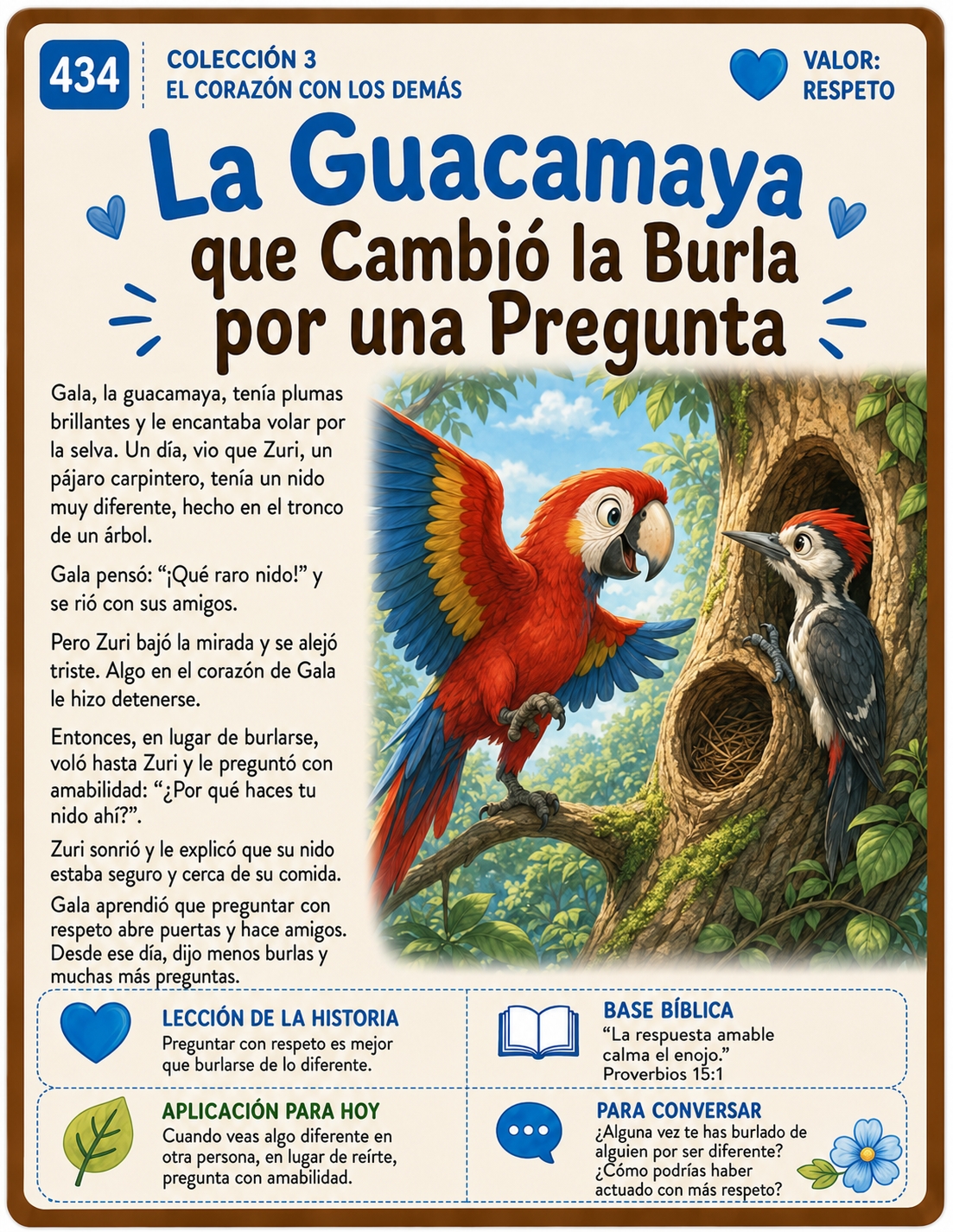 Parábola P434 — La Guacamaya que Cambió la Burla por una Pregunta